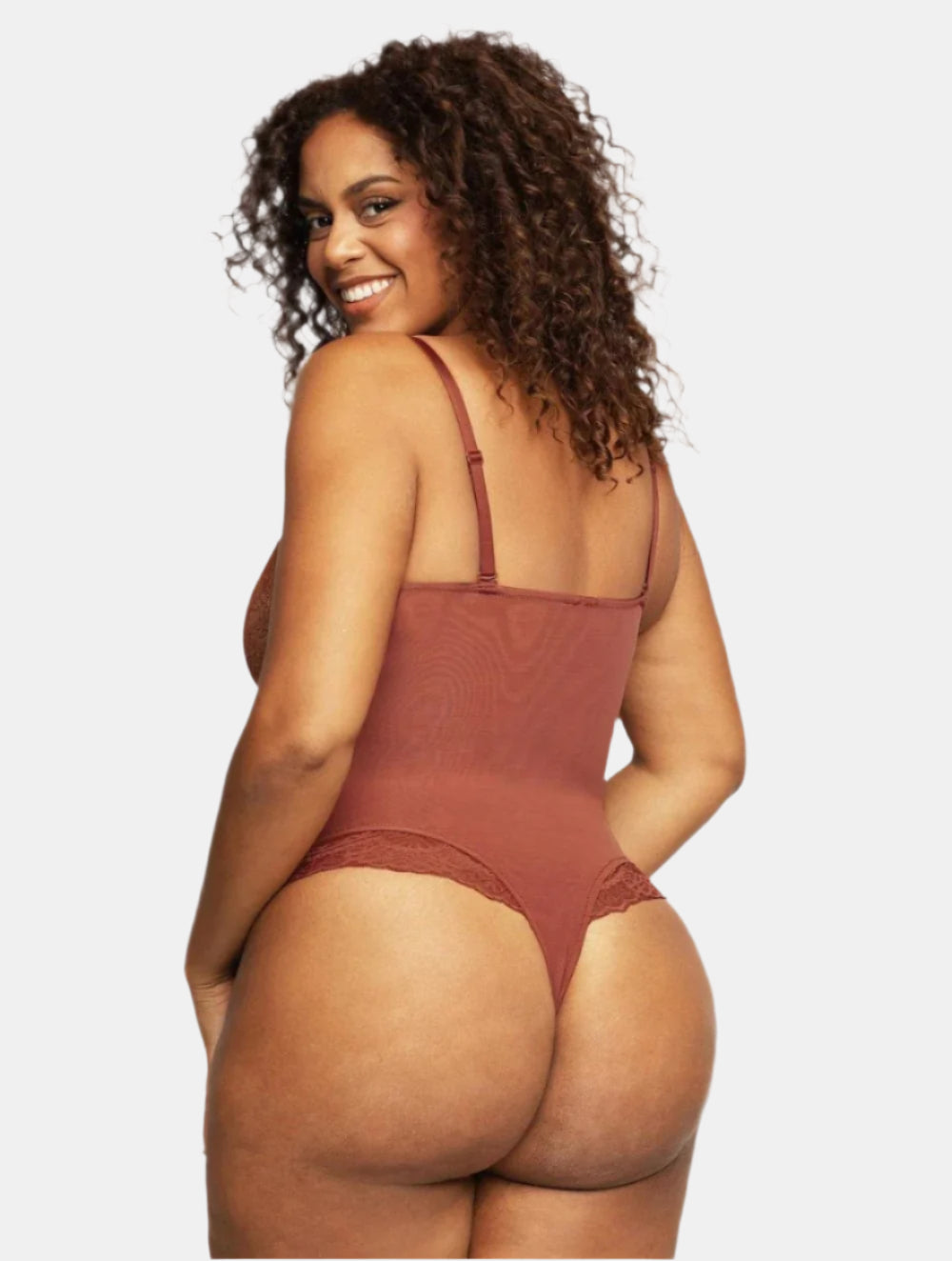 Deep V-Neck Lace Bodysuit