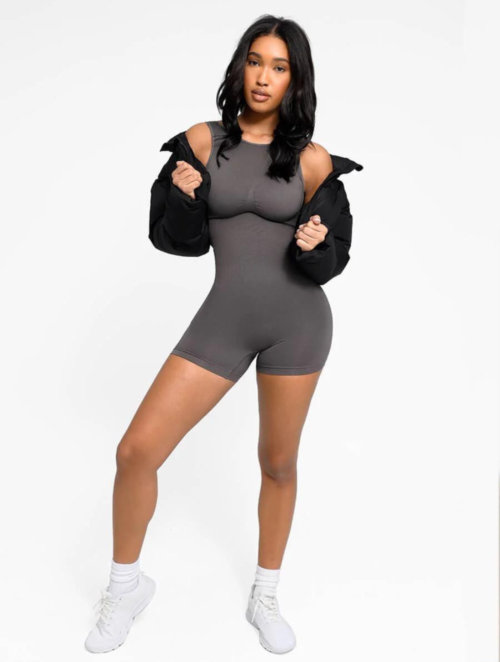 Round Neck Low Back Bodysuit
