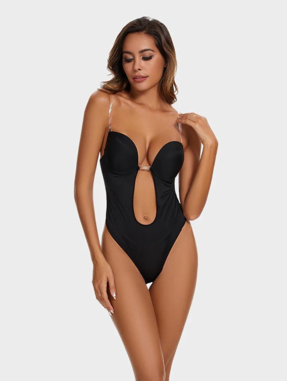 Strapless U Plunge Thong Bodysuit - GetLivetta