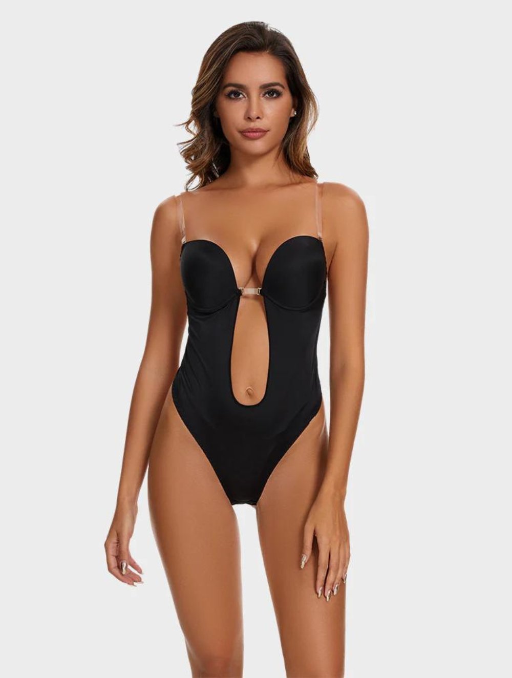 Strapless U Plunge Thong Bodysuit