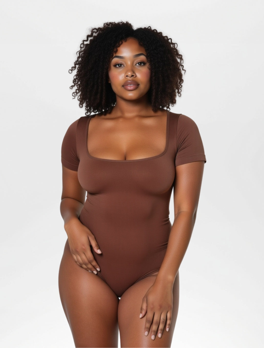 #05 Square Neck Thong Shapewear Bodysuit