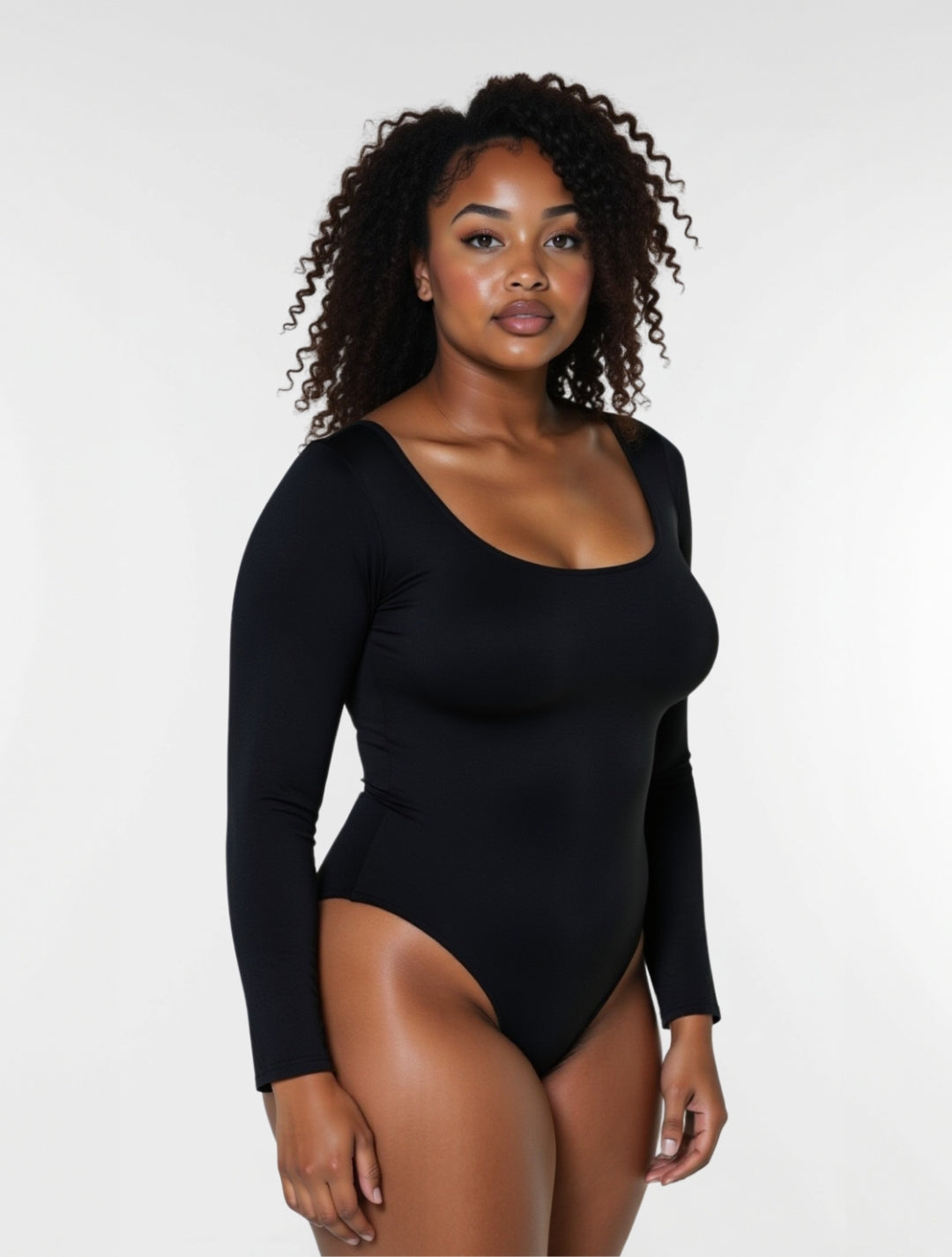 #04 Long Sleeve Thong Shapewear Bodysuit