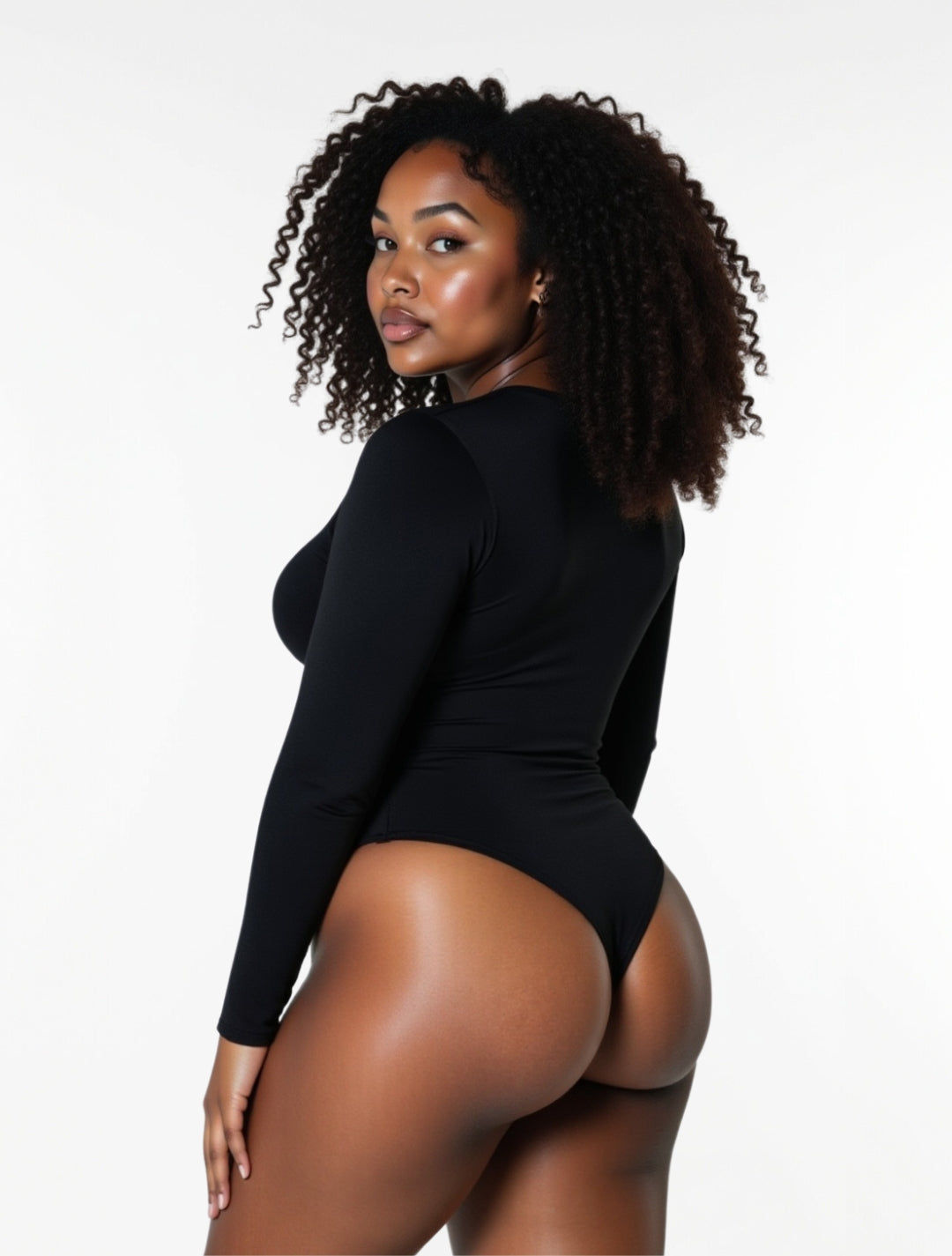 #04 Long Sleeve Thong Shapewear Bodysuit