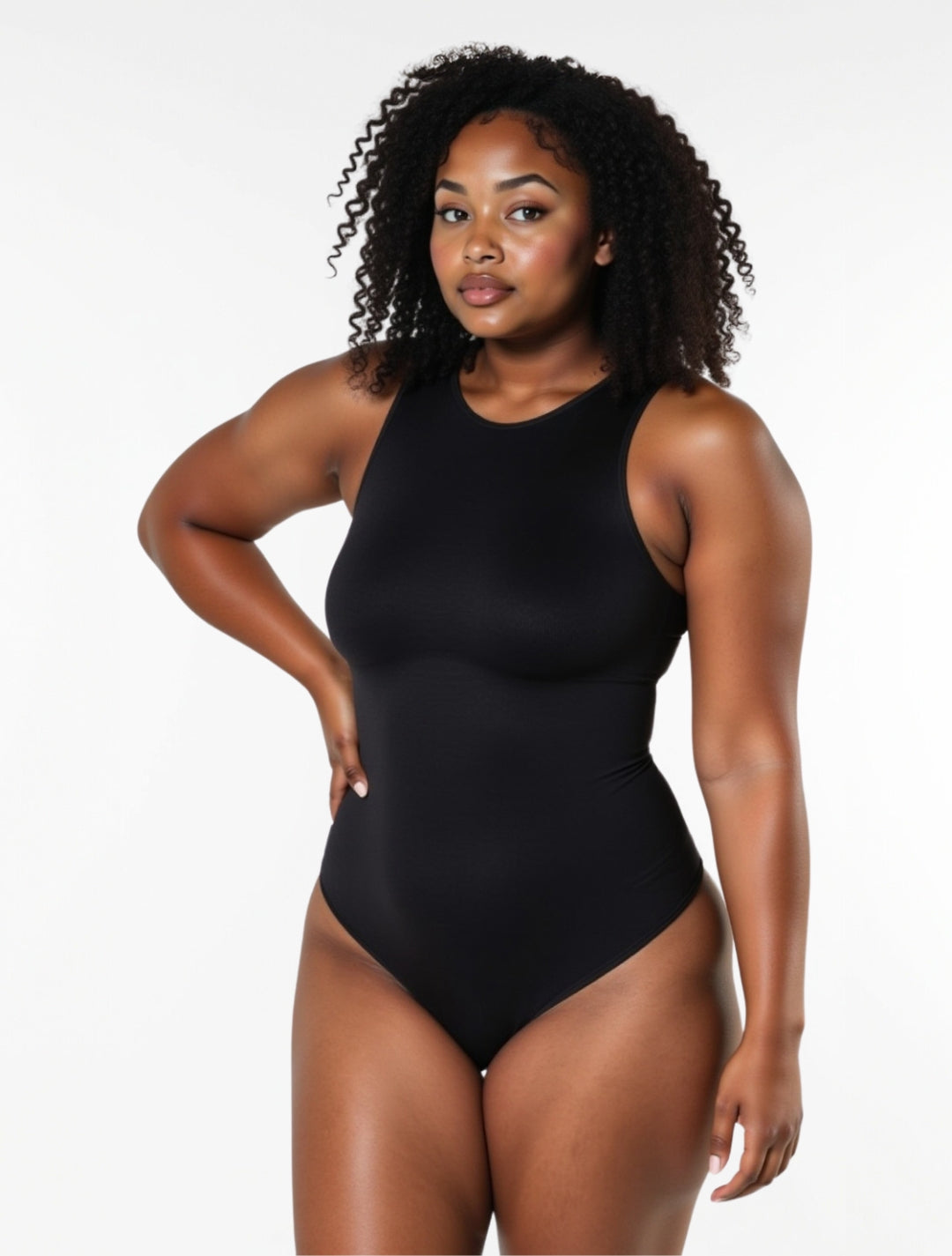 #06 Round Neck Thong Shapewear Bodysuit